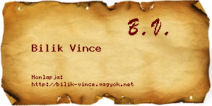 Bilik Vince névjegykártya